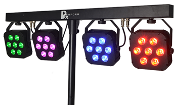 Stage Lighting LED Par Bar Set with Stand, Remote, Foot Controller & Cases